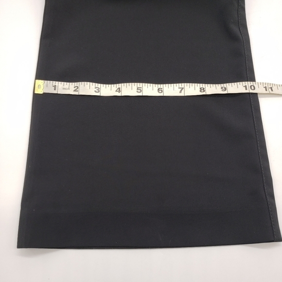 PHILIPPE Adec Paris Women US 6 black trousers pants front zip pockets Poly blend - Picture 10 of 11
